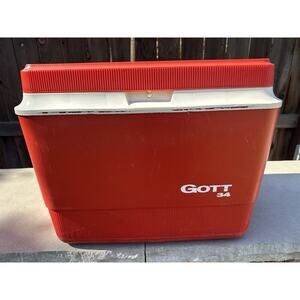 Gott - Vintage 34 Quart Ice Chest Model 1934 Red And White *Read